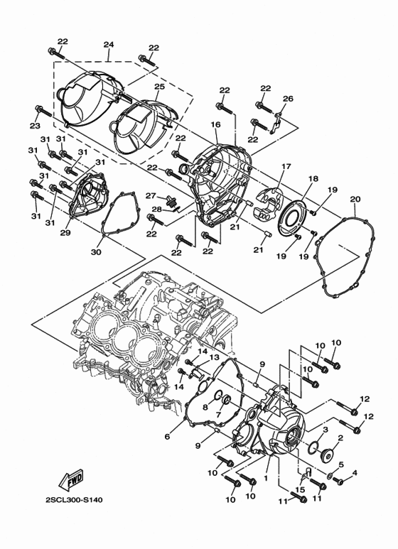 Крышки картера 1 Yamaha MT09/ MTN850 MT09TRA MT-09 Tracer