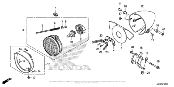 Фара Honda VT1300 VT1300CX (ABS) Fury