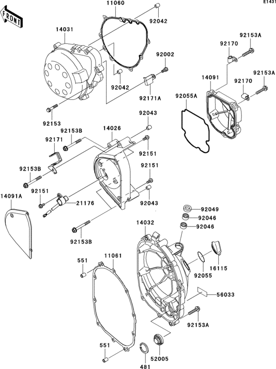 Engine cover(s) Kawasaki ZR750 ZR750 Z750S Engine cover(s) Kawasaki ZR750 ZR750 Z750S