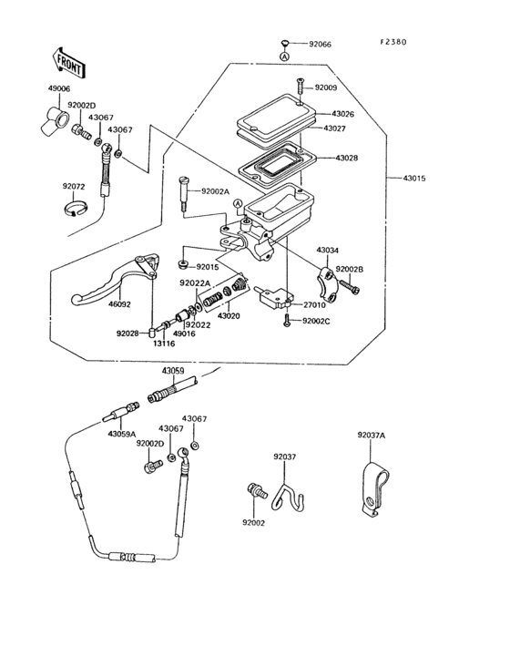 Clutch master cylinder Kawasaki ZG1200 ZG1200 Voyager XII