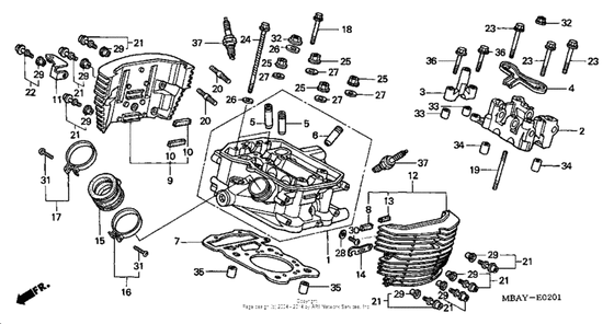 Головка цилиндра (Задняя) Honda VT750 VT750CD Shadow Deluxe