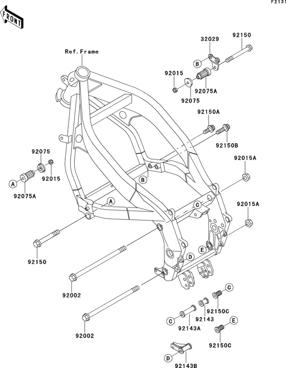 Frame fitting Kawasaki ZX600 ZX600 ZZ-R600