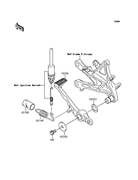 Brake pedal/torque link Kawasaki ZX1000 ZX1000 Ninja ZX-10R