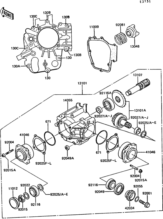 Front bevel gear(1/2) Kawasaki Z550 Z550 GT550
