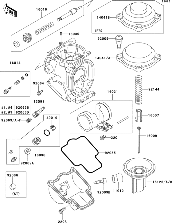 Carburetor parts(1/2) Kawasaki ZX750 ZX750 Ninja ZX-7R