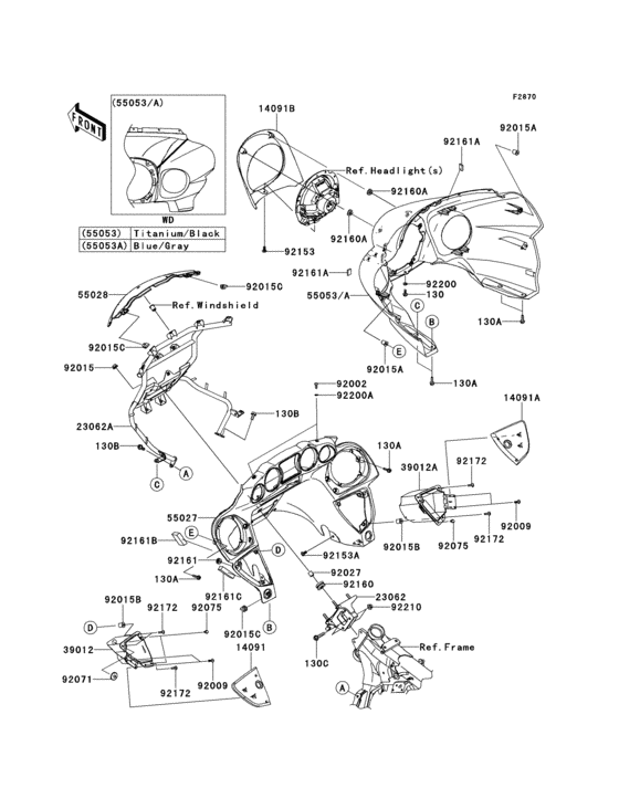Cowling(1/2)(b9f/baf) Kawasaki VN1700 VN1700 Voyager ABS