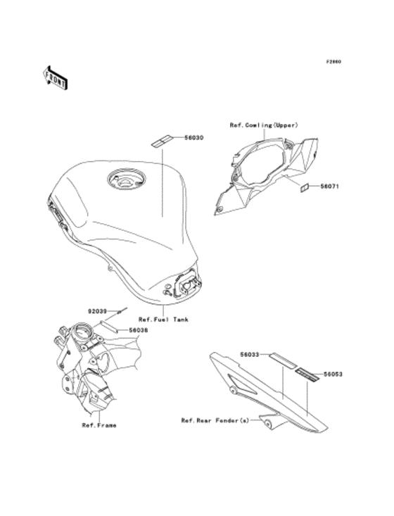 Информационные наклейки Kawasaki ZX1000 ZX1000 Ninja 1000