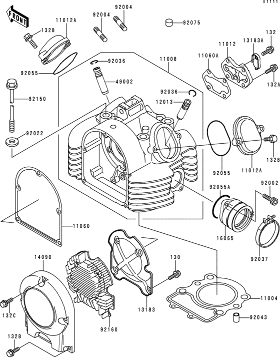 Головка цилиндра Kawasaki BJ250 BJ250 Estrella RS