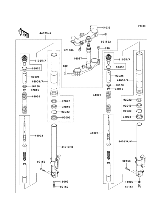 Front fork(b1h/b2h) Kawasaki ZX1200 ZX1200 Ninja ZX-12R Front fork(b1h/b2h) Kawasaki ZX1200 ZX1200 Ninja ZX-12R