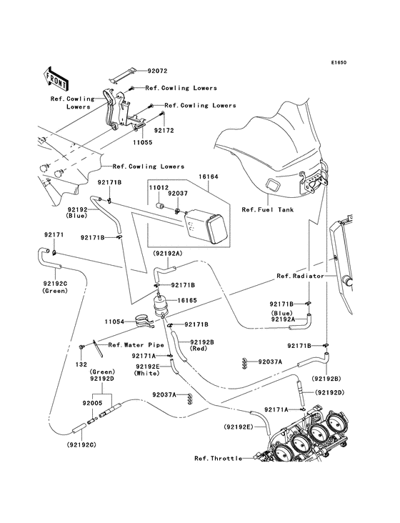 Fuel evaporative system Kawasaki ZX1000 ZX1000 Ninja ZX-10R