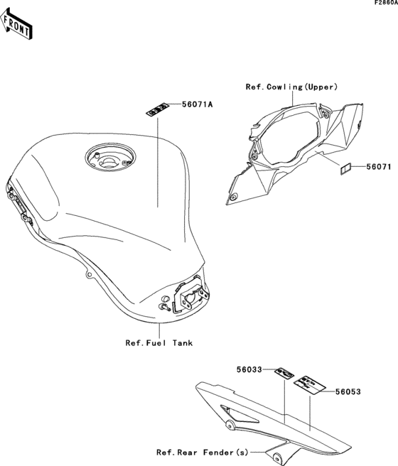 Информационные наклейки (gdf) Kawasaki ZX1000 ZX1000 Z1000SX