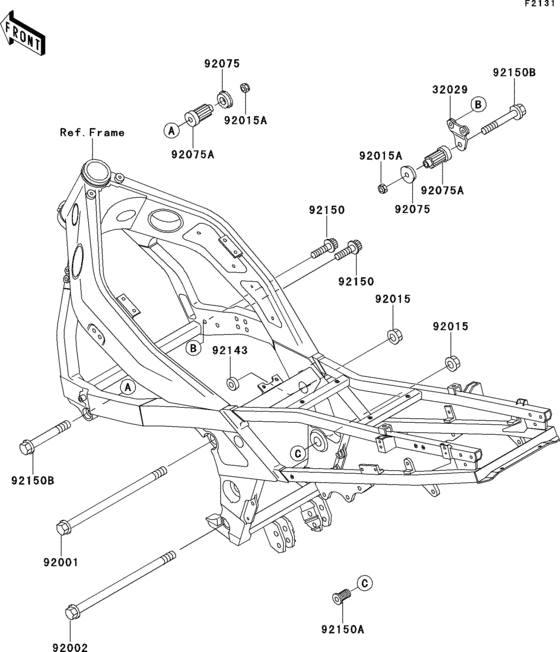 Крепление двигателя Kawasaki ZX600 ZX600 Ninja ZX-6