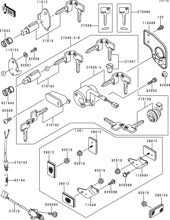 Ignition switch(1/2) Kawasaki EN500 EN500 Vulcan 500 LTD