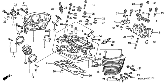 Головка цилиндра Honda VT750 VT750C Shadow A.C.E. Головка цилиндра Honda VT750 VT750C Shadow A.C.E.