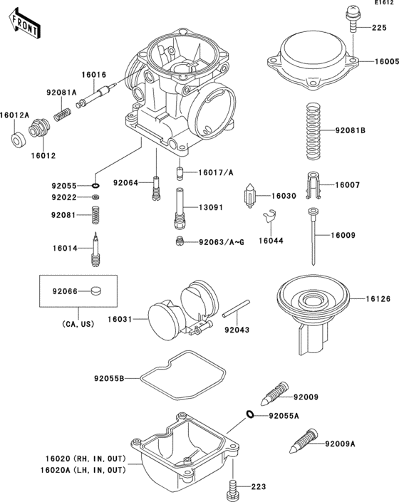 Carburetor parts(1/2) Kawasaki ZG1000 ZG1000 Concours