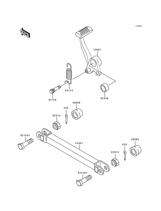 Brake pedal/torque link Kawasaki ZR1100 ZR1100 Zephyr 1100