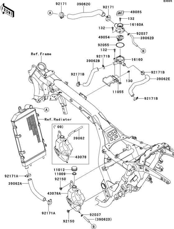 Cooling(a9f-abf) Kawasaki VN1700 VN1700 Vulcan 1700 Voyager