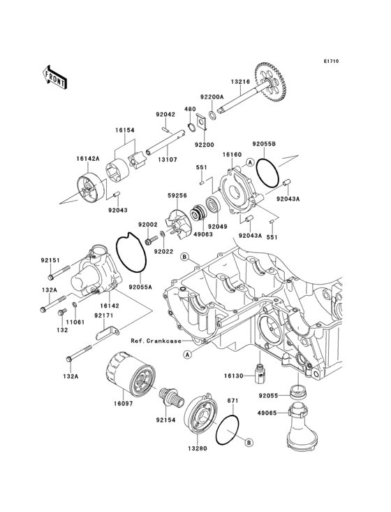 Масляный насос Kawasaki ZR750 ZR750 Z750R ABS Масляный насос Kawasaki ZR750 ZR750 Z750R ABS