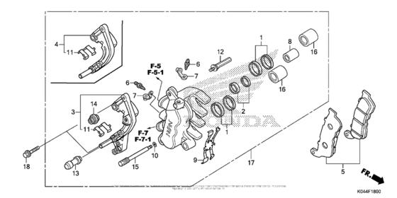 Передний тормозной суппорт Honda NSS300 NSS300 (ABS) Forza