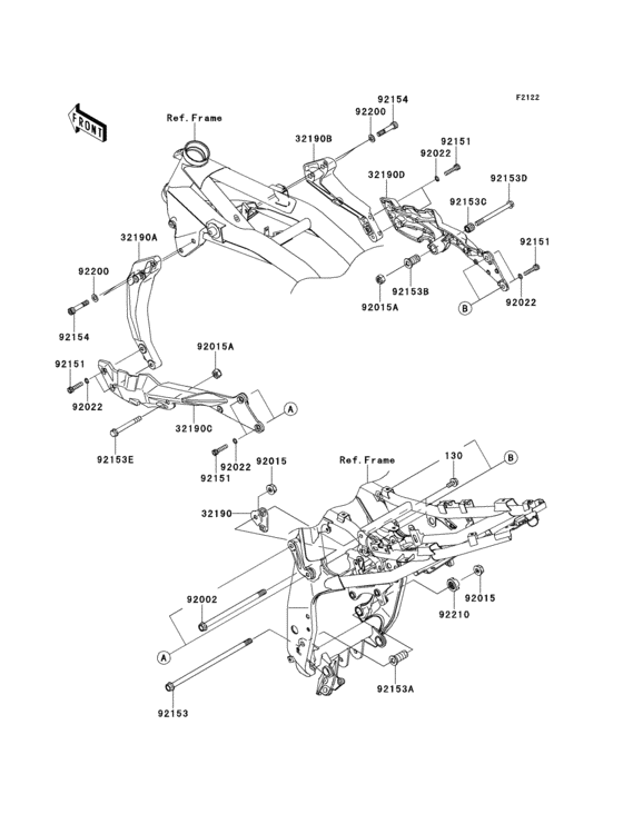 Engine mount Kawasaki ZR750 ZR750 Z750 ABS