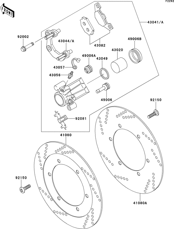 Front caliper Kawasaki EX500 EX500 GPZ500S