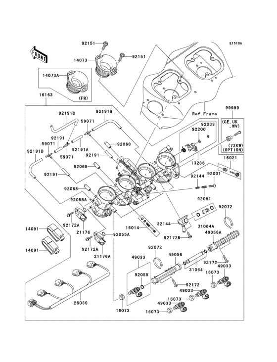 Throttle(b3h/b4h) Kawasaki ZX1200 ZX1200 Ninja ZX-12R