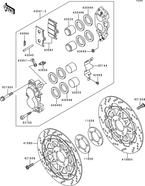 Передний тормоз Kawasaki ZX400 ZX400 ZXR400