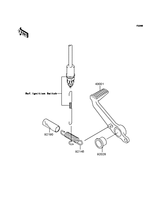 Brake pedal/torque link Kawasaki ZX600 ZX600 Ninja ZX-6RR