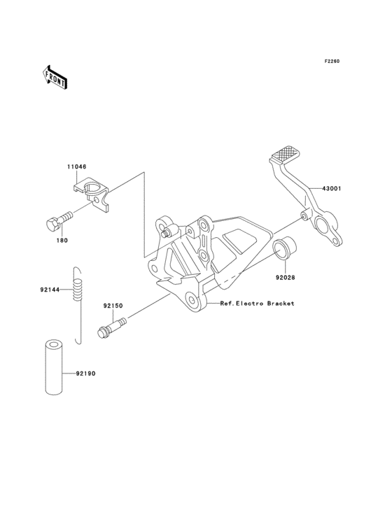 Brake pedal/torque link Kawasaki ZX750 ZX750 Ninja ZX-7RR