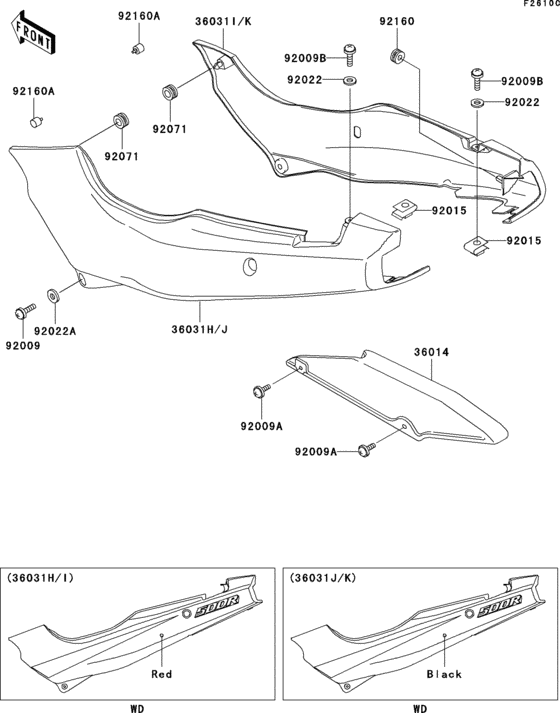 Side covers/chain cover(ex500-d5) Kawasaki EX500 EX500 Ninja 500