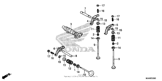 Camshaft valve (fr.) Honda VT750 VT750C2F Shadow Spirit