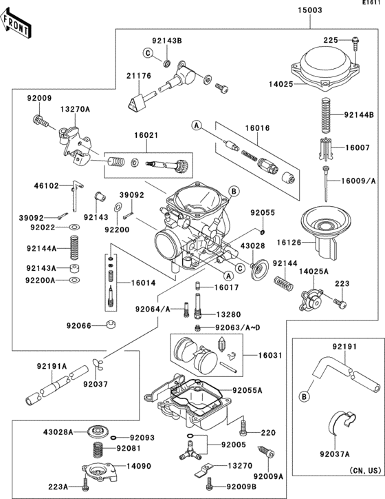 Carburetor(1/2) Kawasaki VN1500 VN1500 Vulcan 1500 Classic