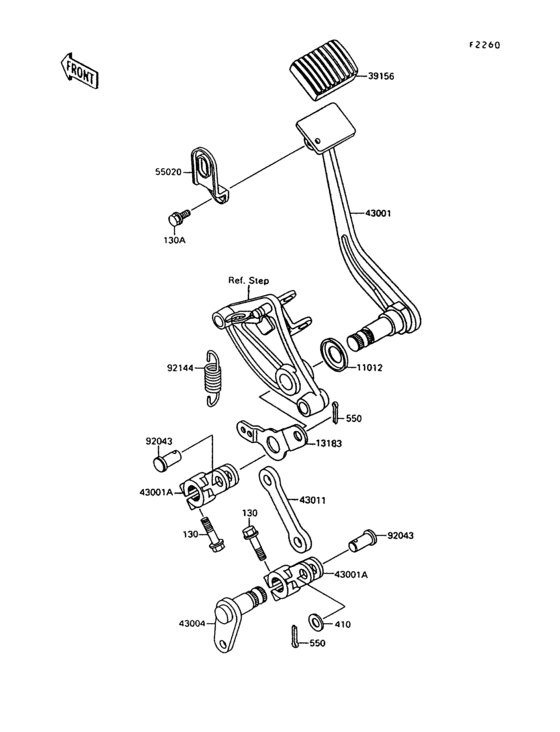 Brake pedal/torque link Kawasaki VN1500 VN1500 Vulcan 1500L