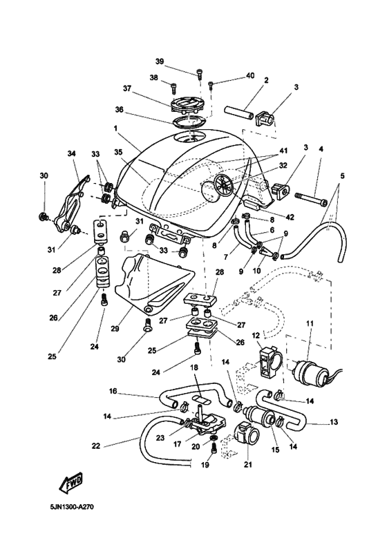Топливный бак Yamaha BT1100 BT1100 Bulldog