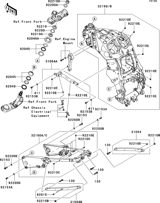 Рама Kawasaki ZX1400 ZX1400 Ninja ZX-14