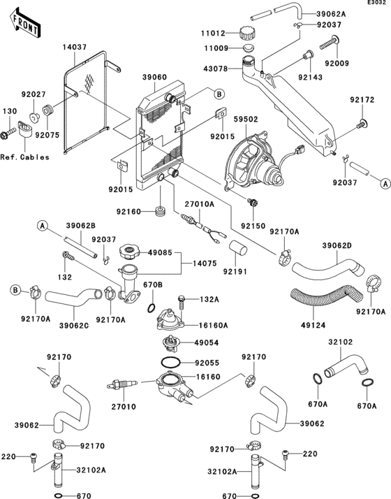 Радиатор (1/2) Kawasaki EN500 EN500 Vulcan 500 LTD