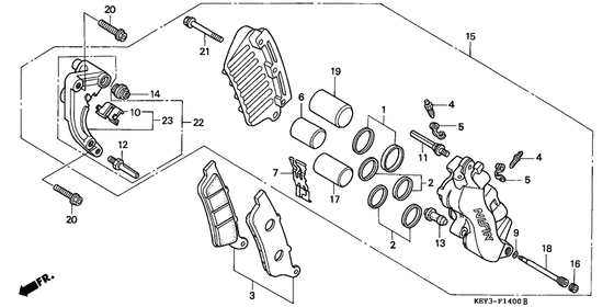 Передний тормозной суппорт Honda FES150 FES150 Pantheon