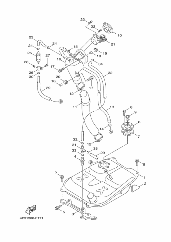 Топливный бак Yamaha XC125 XC125SR Cygnus X SR FI