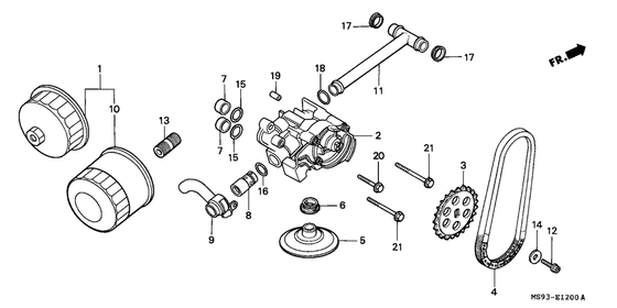 Oil filter/oil pump Honda NTV650 NTV650 Revere