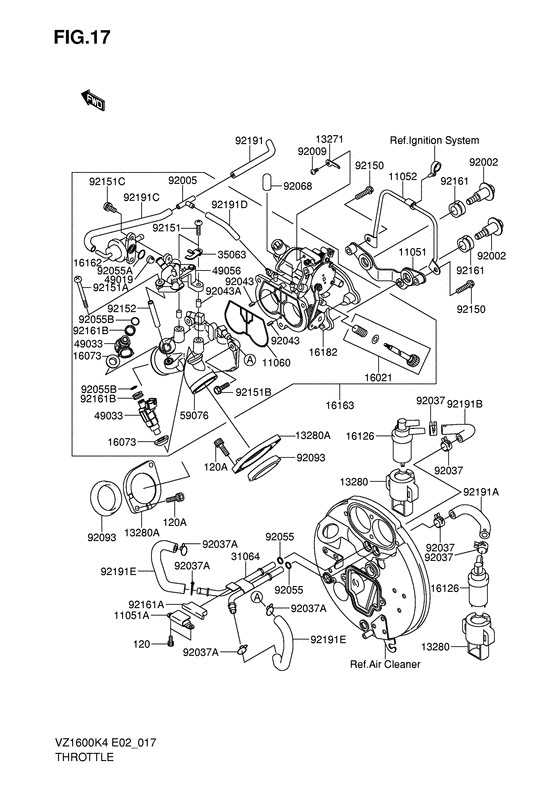 Accelerator assy Suzuki VZ1600 VZ1600 Marauder M1600