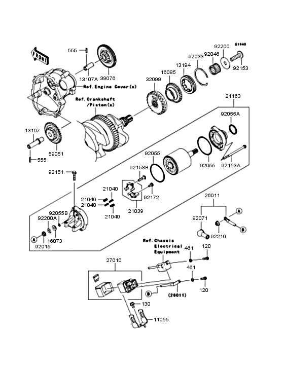Starter motor Kawasaki ZX1000 ZX1000 Ninja ZX-10R