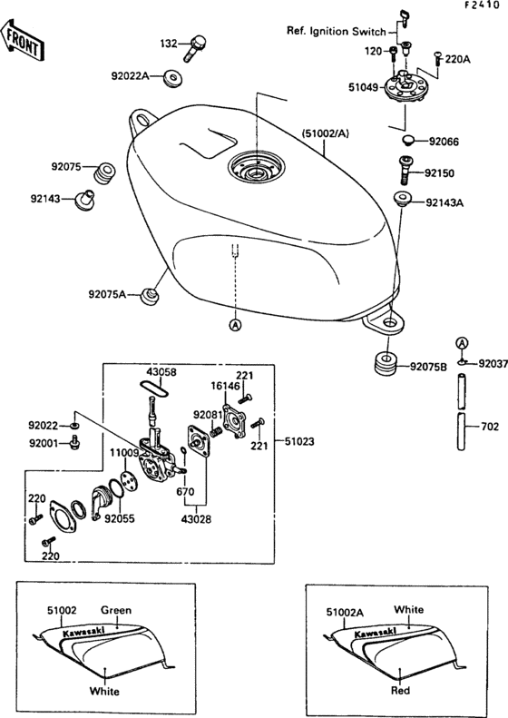 Топливный бак Kawasaki KR250 KR250 KR-I