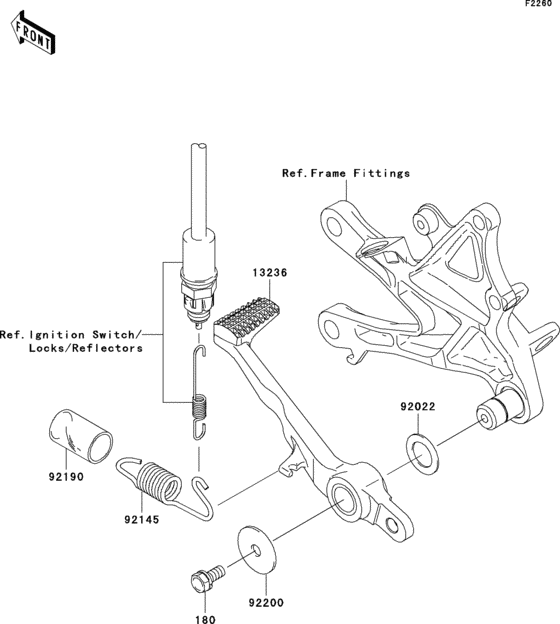 Brake pedal/torque link Kawasaki ZX1000 ZX1000 Ninja ZX-10R