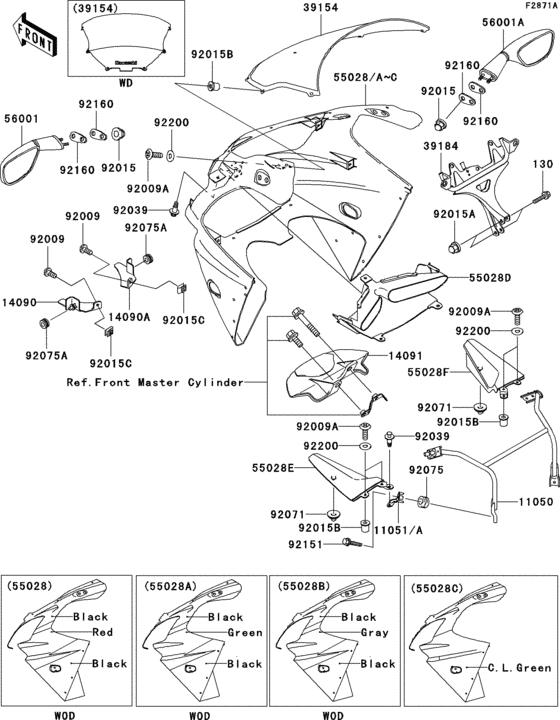 Cowling(zx900-e2p) Kawasaki ZX900 ZX900 Ninja ZX-9R