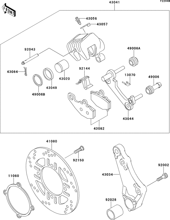 Задний тормоз (zr550b-024011-) Kawasaki ZR550 ZR550 Zephyr