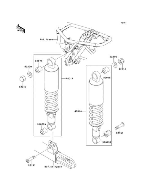 Suspension/shock absorber Kawasaki EJ650 EJ650 W650